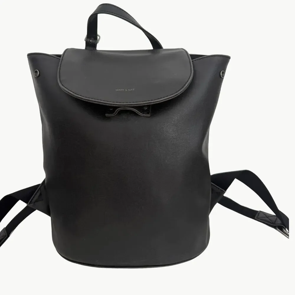 Matt & Nat Soho Black Vegan Leather Backpack Vintage Collection